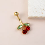 Belly Ring Cherry Zircon Belly Stainless Steel Rod – Stylish Gifts — 2