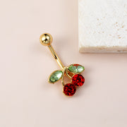 Belly Ring Cherry Zircon Belly Stainless Steel Rod – Stylish Gifts — 2