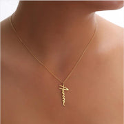 Handmade Vertical Name Signature Letter Necklace – Jewelry Gift Ideas — 2
