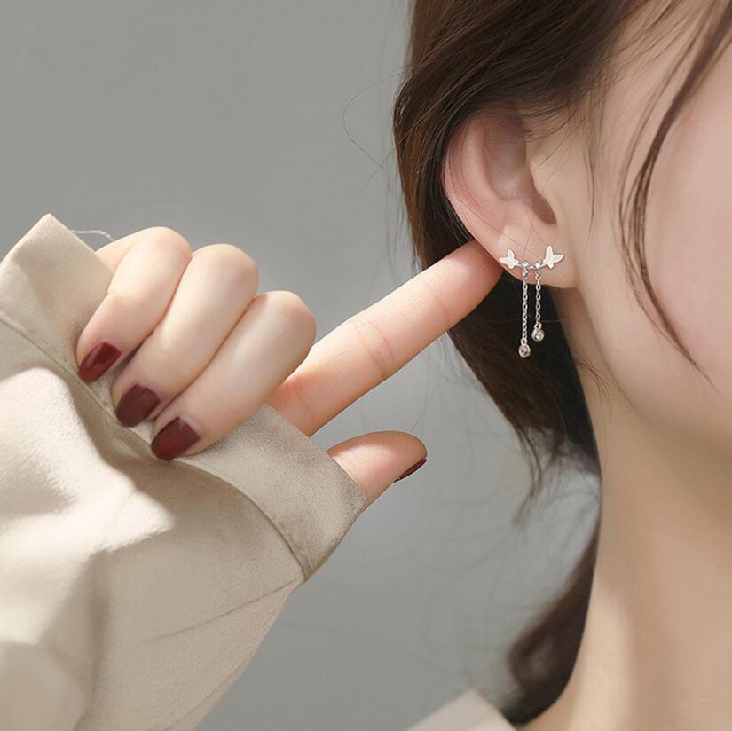 Girls Double Butterfly Stud Earrings Mori Sweet – Meaningful Gifts — 1