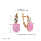 Rose Gold Ear Ring Zircon Sweet Peach – Holiday Gift Ideas — 5