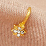 Zircon Nose Rings Metal U-Shaped Leaves Heart Nose – Everyday Gifts — 5