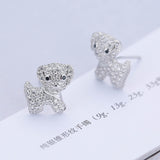 Women's Temperament Cute Dog Shape Diamond Stud – Gifts for Her — 2
