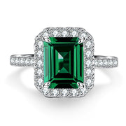 S925 Sterling Silver Emerald Ring Female High Carbon – Gifts for Her — 6