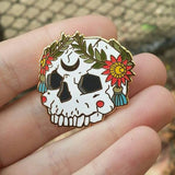 Skull Brooch Beautiful Flower Skull Badge – Jewelry Gift Ideas — 3