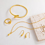 Four-piece Drop-shaped Necklace Earring Ring – Jewelry Gift Ideas — 6