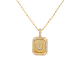 18K Gold Inlaid Zircon Letter Necklace For Women – Jewelry Gift Ideas — 20