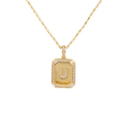 18K Gold Inlaid Zircon Letter Necklace For Women – Jewelry Gift Ideas — 20