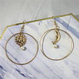 Temperament Sun Moon Pearl Earrings Retro Personality – Stylish Gifts — 4