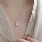 Rose Shaped Pendant With Glittering Flower – Jewelry Gift Ideas — 4