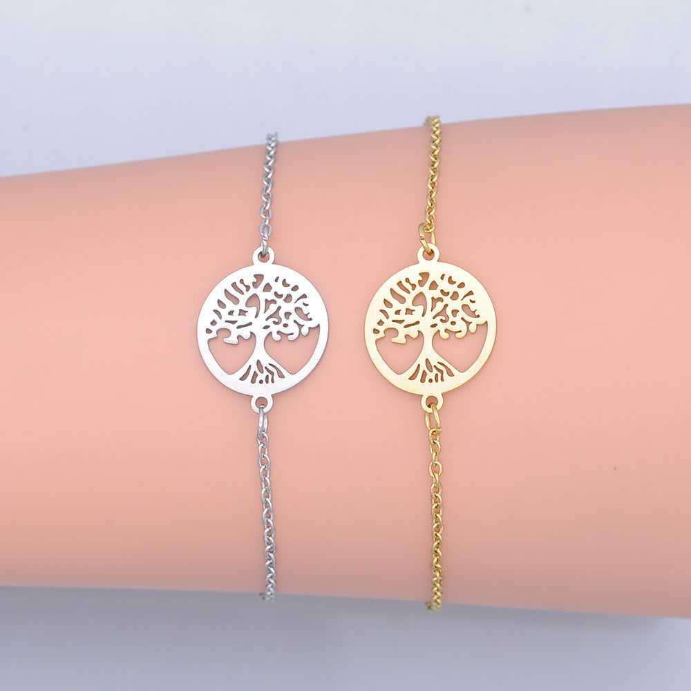 Women's Thin Chain Geometric Hollow Tree Of Life – Jewelry Gift Ideas — 1