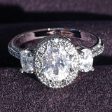 Women's Fashionable Elegant Oval Silver Ring – Gifts for Her — 4