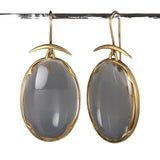 Fashion Vintage Gray Stone Oval Pendant Ear Hook – Jewelry Gift Ideas — 5