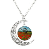 Van Gogh Starry Night Painting Moon Necklace – Jewelry Gift Ideas — 19
