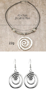 RETRO Geometric Spiral Distressed Earrings – Jewelry Gift Ideas — 14
