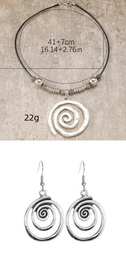 RETRO Geometric Spiral Distressed Earrings – Jewelry Gift Ideas — 14