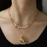 Metal Flower Twin Necklace Earrings For Women – Jewelry Gift Ideas — 3