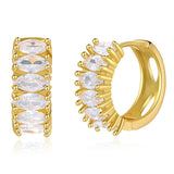 Women's Real Gold Electroplated Zircon Round Earrings – Gifts for Her — 5