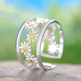 Sterling Silver Ladies Adjustable Small Daisy Ring – Useful Gifts — 2
