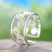 Sterling Silver Ladies Adjustable Small Daisy Ring – Useful Gifts — 2
