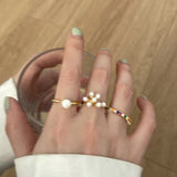 Butterfly Pearl Drop Glaze Opening Ring Female – Gifts for Her — 4
