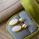 Women's Oval Hotan Jade Earrings – Gifts for Her — 1