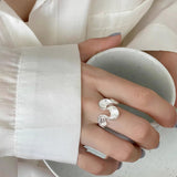 High-grade S925 Sterling Silver Tangcao Texture Wave Ring – Gift Ideas — 5