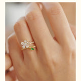 Can Rotate Crystal Cherry Blossom Ring – Stylish Gifts — 2