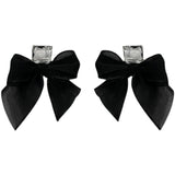 925 Silver Needle And Diamond Gauze Bow Earrings – Unique Gift Ideas — 2