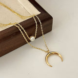 Pearl Moon Double-layer Necklace Female Popular – Jewelry Gift Ideas — 4