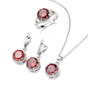 Women's Zircon Necklace Earring Ring Three-piece – Jewelry Gift Ideas — 2