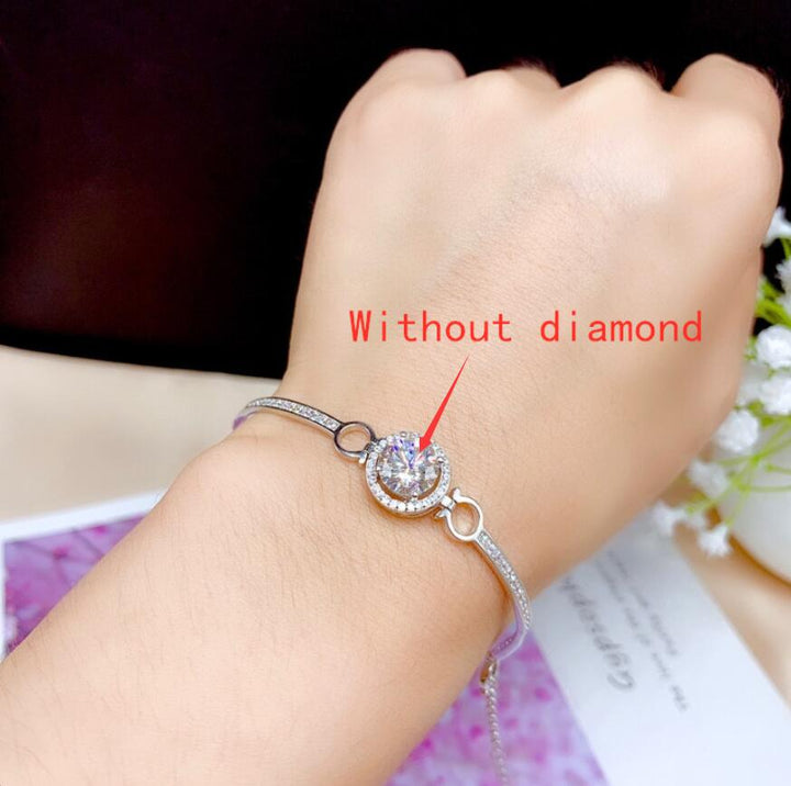 Silver Plated 18K White Gold Bracelet Chain Hollow – Stylish Gifts — 1