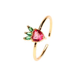 Cute Fruit Zircon Copper Ring Simple – Meaningful Gifts — 10