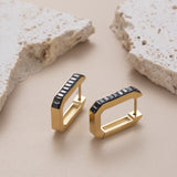 Women's Square Hollow Diamond Titanium Steel Earrings – Gifts for Her — 8