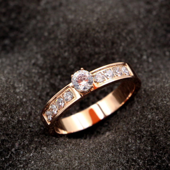 Solitaire Rose Gold Pair Hipster Tail Ring – Special Occasion Gifts — 1