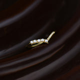 V-shaped Natural Pearl Zircon Ring Girl – Gifts for Kids — 5