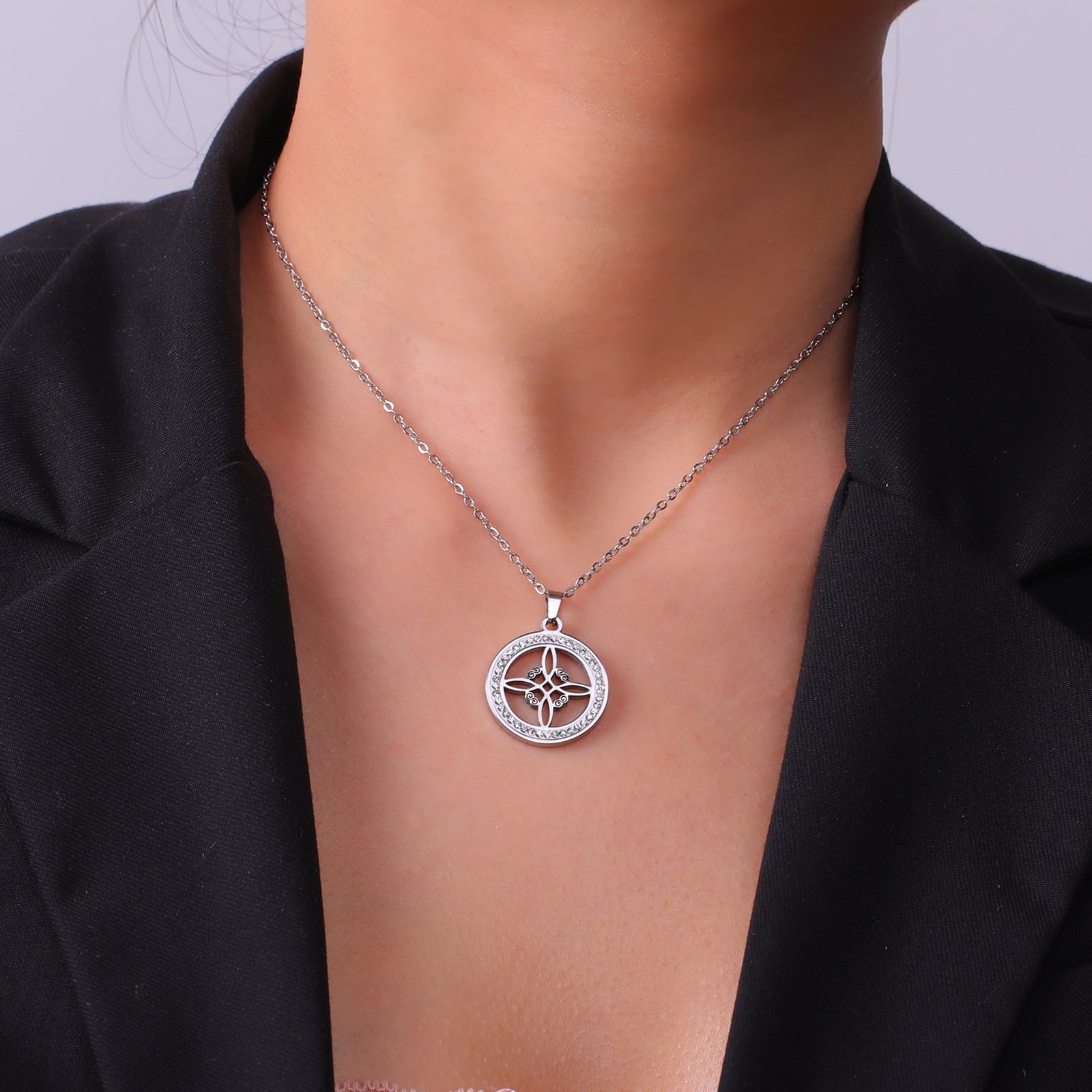 Stainless Steel Spot Drill Single Layer Witch – Jewelry Gift Ideas — 1