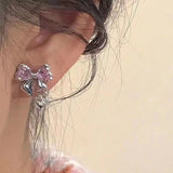 Women's Diamond Bow Zircon Stud Earrings – Gifts for Her — 10