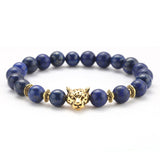8mm Volcanic Stone Onyx Alloy Leopard Head Beaded – Jewelry Gift Ideas — 2