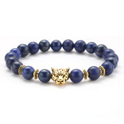 8mm Volcanic Stone Onyx Alloy Leopard Head Beaded – Jewelry Gift Ideas — 2