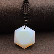 Natural Obsidian Hexawn Star Necklace Pendant – Jewelry Gift Ideas — 18