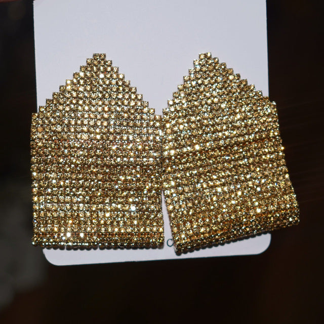 Women's Double Geometric Diamond Square Earrings – Gifts for Her — 1