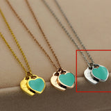 Doppel Herz Necklace Oil Dripping Rose Gold – Jewelry Gift Ideas — 18