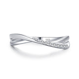 S925 Sterling Silver Cross Line Female Ring Simple – Gifts for Her — 9