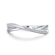 S925 Sterling Silver Cross Line Female Ring Simple – Gifts for Her — 9
