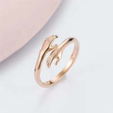 Alloy Simple Hands Hug Ring Opening Adjustable – Jewelry Gift Ideas — 6