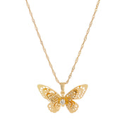 Ladies Short Clavicle Chain New Diamond Butterfly – Jewelry Gift Ideas — 3