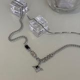 Starlight Square Diamond Double Layer Necklace – Jewelry Gift Ideas — 4