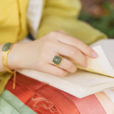 Female Adjustable Retro Jade Xiangyun Ring – Gifts for Her — 6