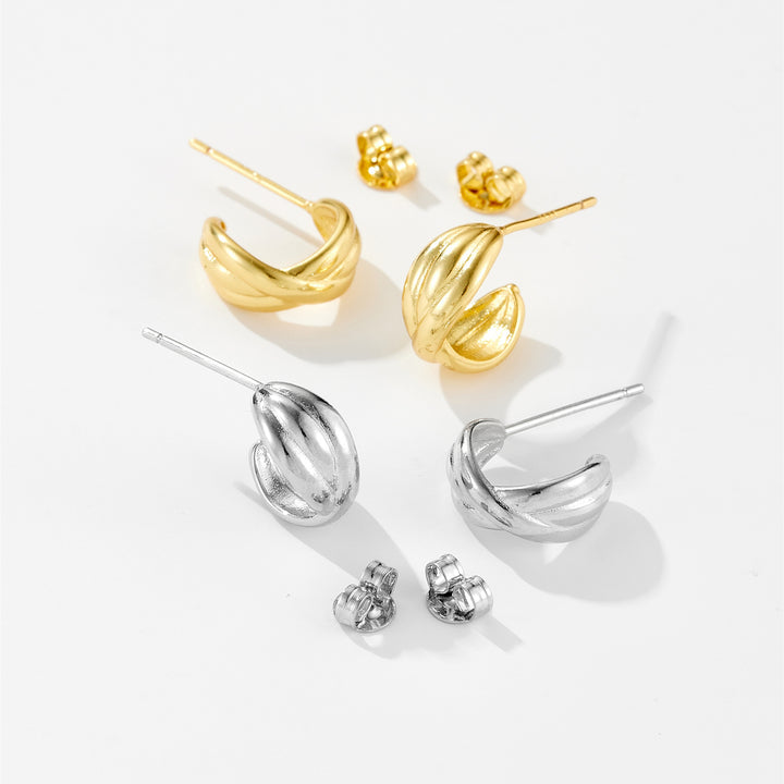 Korean Style Niche Design Earrings C- Ring Irregular – Stylish Gifts — 1